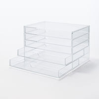 無印良品 重なるアクリルケース 横型5段 約幅25.5×奥行17×高さ16cm 良品計画