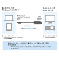 Vodaview　変換ケーブル　mini Displayport[オス]→HDMI[オス]　1.8m/ホワイト/TB対応　VV-MDPHDA-HD018-W2