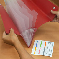 プラス　アコーディオンホルダ・6仕切り　FL-115CH　RD　（直送品）