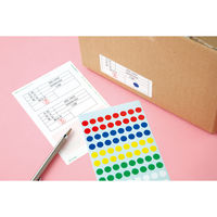 エーワン（A-one）カラーラベル 整理・表示用 シール ステッカー  丸型 直径5mm 赤 200面 9シート(1，800片)  07061