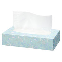 ティッシュペーパー 150組（5箱入） オリジナルティッシュ スマートコンパクト パステルフラワー PEFC認証紙 アスクル  オリジナル