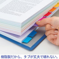 アスクル カラーインデックス A4タテ インデックスシート 30穴 ワイド 5山 PP製 1組 オリジナル