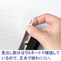 ファイルインデックス 文字入り「4月～3月」ラミネートタブ A4タテ 2穴 マルマン  オリジナル