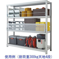 サンケイ鋼器　中量ラック 300kg　本体（天地4段） 幅1855×奥行930×高さ1800mm ホワイトグレー 1セット（8梱包）