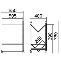 林製作所 ブックラックワゴン2段 1台（直送品）