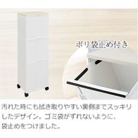 アスベル ゴミ箱 資源ゴミ分別ワゴン(ワイド)3段 43L 1セット(3個) 6732（直送品）