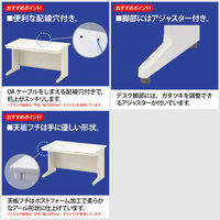 【組立設置込】プラス 組立式スチールOAデスクシステム L型デスク左用 ホワイト 幅1600×奥行1200×高さ700mm 1台（3梱包）