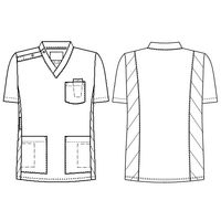 ナガイレーベン スクラブ(男女兼用) 医療白衣 半袖 ネイビー L RT-5062 1枚　スクラブ