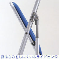 藤沢工業 折リたたみイス パッドタイプ ブルー 1箱（6脚入） 幅425mm パイプ椅子 折り畳みチェア