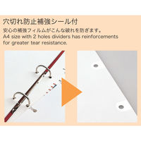 マルマン　ファイルインデックス　ラミネートタブ　A4タテ 2穴　6山　LT4206F　1箱（100組：10組入×10袋）
