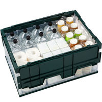 【折りたたみコンテナ】 アスクル 折りたたみコンテナフタ一体型 75L 1セット（6個：3個入×2箱） オリジナル