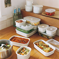 【まとめ買いセット】無印良品 フタをしたまま電子レンジで使える バルブ付き密閉保存容器 小 約幅9.5×奥行12.5×高さ5.5cm 8個 良品計画