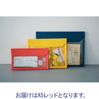 キングジム かさばらないバッグインバッグ フラッティ A5ヨコ 幅20mm 赤 5364アカ