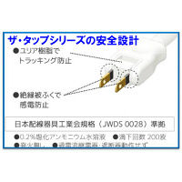 パナソニック　電源タップ　ザ・タップX　2P式/4個口/2m/トラッキング防止プラグ/ほこり防止シャッター付/ホワイト　WHA2524WKP　1個