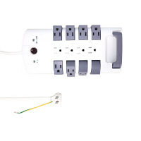 延長コード　1.8ｍ　雷サージ付回転式コンセントタップ　3P式/12個口(回転:8個口＋固定:4個口)/雷サージ対応　S9PC01RB　日商テレコム