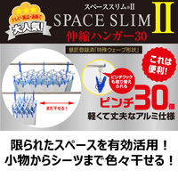 キクロン スペーススリム2 伸縮ハンガー30（ピンチ30個） 1個