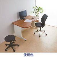 プラス ラウンドデスク平机（木目調天板） 1台（2梱包）幅1480×奥行700×高さ700mm L型 日本製 作業スペース コミュニケーション