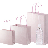 手提げ紙袋　丸紐　ブライトーンパールタイプ　パールローズ　M　1袋（10枚入）　スーパーバッグ  オリジナル