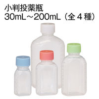 金鵄製作所 小判投薬瓶（60mL）ベーシックキャップ（ブラウン） 本体色:透明 凸凹目盛り 刻印目盛り 未滅菌 1袋（100本入）