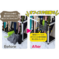 キングジム 折りたたみ傘の傘立て 4本用 ダークグレー 6034ター 約幅276×奥行95×高さ130mm 折りたたみ傘専用 取付け用固定ベルト