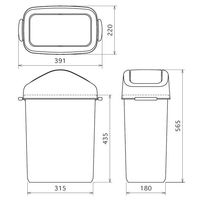 リス スイングペール 25L ゴミ箱 グレー 1個（30Lゴミ袋対応）スイング式フタ付 共有スペース 日本製 幅220×奥行391×高さ565mm