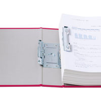 アスクル　パイプ式ファイル　A4タテ　両開き　とじ厚50mm　背幅66mm　レッド　赤　ユーロスタイル  オリジナル