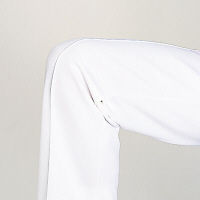 KAZEN ニットスラックス 男女兼用 ホワイト LL 830-10　白衣（直送品）