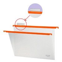 プラス　PP　ハンガーフォルダー　A4　オレンジ　1箱（60枚：10枚入×6袋）