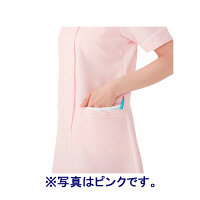 AITOZ（アイトス） アシンメトリーカラーワンピース ナースワンピース 医療白衣 半袖 ホワイト×ネイビー M 861114