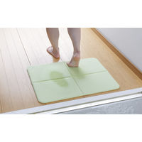 サンコー おくだけ吸着 吸水 速乾 バスマット 足ふき 浴室 50×70cm グリーン 1個 YO-28