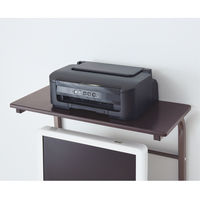 【軒先渡し】YAMAZEN（山善）パソコンデスク幅700×奥行645×高さ1245・1295・1345mmブラウン1台 キーボード台 高さ調節（直送品）