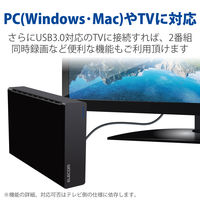HDD 外付け 3TB USB3.0 テレビ対応 ブラック ELD-CED030UBK エレコム 1個