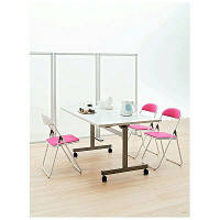 【アウトレット】サンテック フォールディングテーブル 対面タイプ ホワイト 幅1500×奥行800×高さ700mm 1台