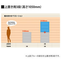 【組立設置込】プラス リンクス LX-5 3枚引違い 3段 上置き用 高さ1050mm 1台（取寄品）