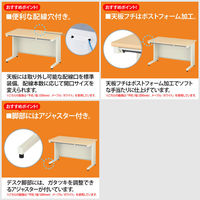 【組立設置込】プラス スチールOAデスク フラットライン L型デスク左 幅1600×奥行1200×高さ700mm  ホワイト×ホワイト 1台（3梱包）（取寄品）