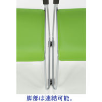 中央可鍛工業 ループ脚スタッキングチェア MO-17-GR グリーン 1箱（5脚入）　（取寄品）