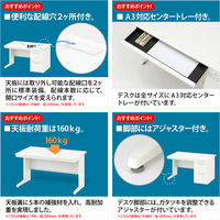 【組立設置込】オカムラ スチールOAデスク ビラージュ VILLAGE 平机 引出し付き ホワイト 幅1200×奥行700×高さ700mm 1台（取寄品）