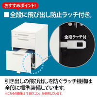 オカムラ スチールOAデスク ビラージュ VILLAGE 3段ワゴン ホワイト 幅394×奥行580×高さ605mm 1台（取寄品）