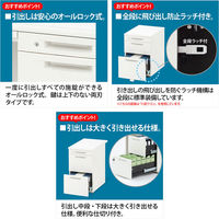 オカムラ スチールOAデスク ビラージュ VILLAGE 脇机 3段 ホワイト 幅400×奥行700×高さ700mm 1台（取寄品）