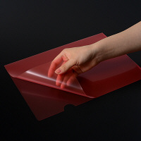 プラス 高透明カラークリアホルダー A4 レッド 赤 1袋(10枚) ファイル 80164