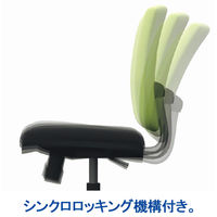 プラス NEXISチェア C02 オフィスチェア 布張り 肘無し ブラック KC-NX616SL BK 1脚 事務椅子 脚幅658mm ナイロンキャスター