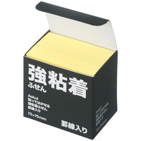 【強粘着】アスクル 強粘着ふせん 罫線入り75×75mm パステルイエロー 5冊  オリジナル