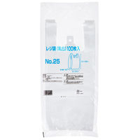 国産レジ袋　乳白　25号　1セット（12000枚：1000枚入×12箱）　福助工業  オリジナル