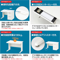 オカムラ スチールOAデスク ビラージュ VILLAGE 片袖机 ホワイト 幅1000×奥行700×高さ700mm 1台