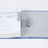 アスクル　パイプ式ファイル　A4タテ　両開き　エコノミータイプ　とじ厚40mm　背幅56mm　ブルー　青  オリジナル