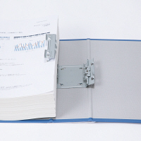 アスクル　パイプ式ファイル　A4タテ　両開き　エコノミータイプ　とじ厚60mm　背幅76mm　ブルー　青  オリジナル