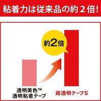 スコッチ 超透明テープS 小巻 1インチ 巻芯経25mm ディスペンサー付 幅18mm×長さ9m 10個 スリーエム CC1809-D-N（直送品）