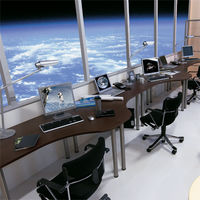 Garage（ガラージ） D2シリーズ ラウンド天板デスク（高さ調整可能脚） 幅1595（1491）mm 奥行き890（1060）mm マホガニー（直送品）