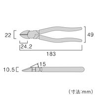 フジ矢 電工VAニッパ(ラウンド刃) 77Rー175 1個