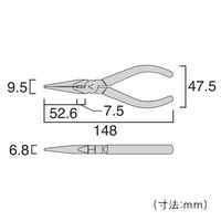 ミニテックピンセットラジオペンチ（バネ付） 150mm MP7-150 フジ矢